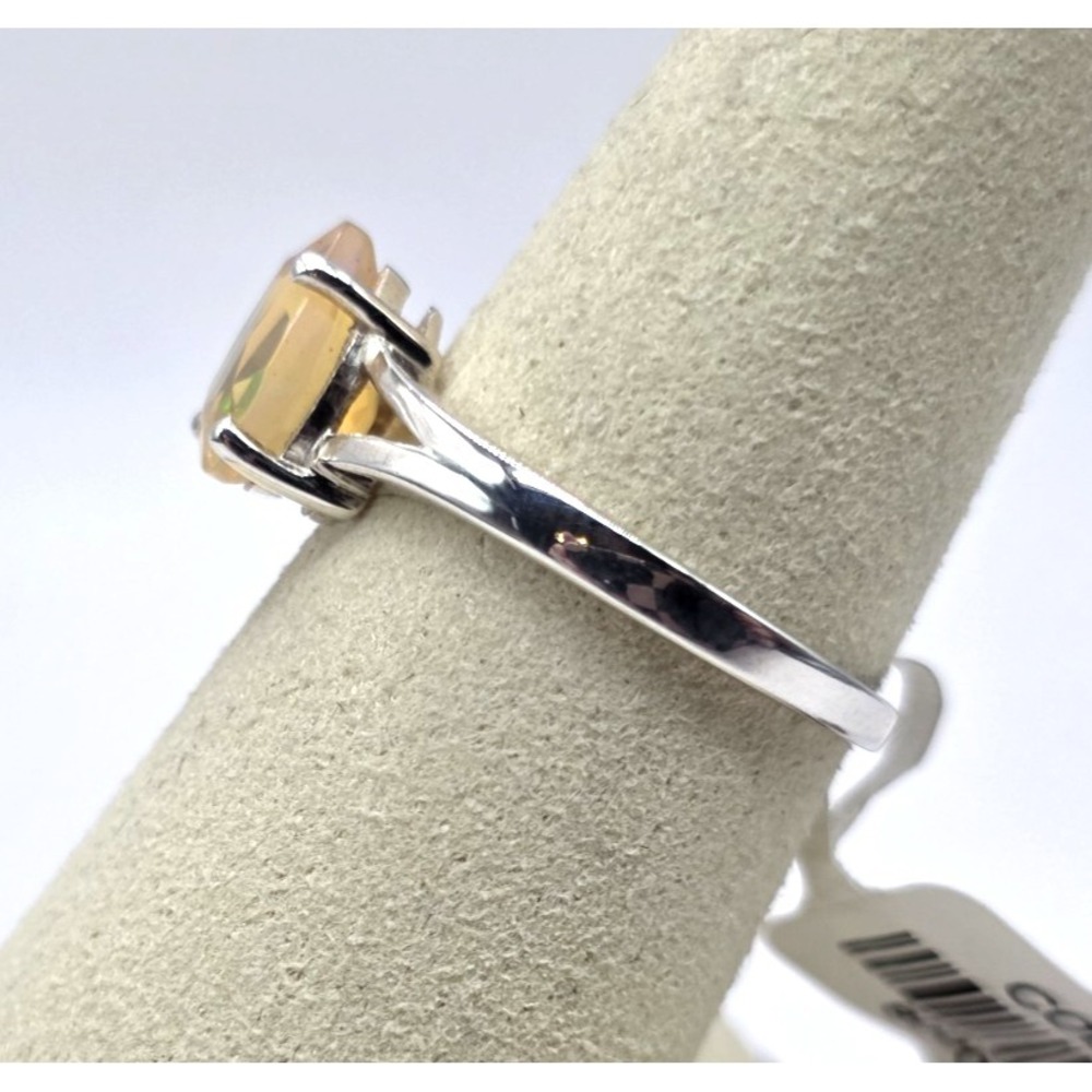 Fire Opal Ring Size‎ 7.75 Teardrop Handmade Sterling Silver 925 Split Shank NWT - Picture 2 of 9